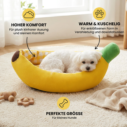 Bananenförmiges gemütliches Haustierbett für Hunde