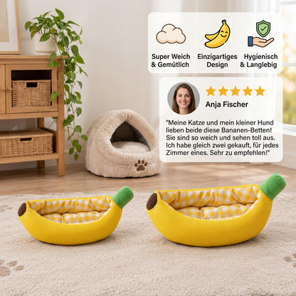Bananenförmiges gemütliches Haustierbett für Hunde