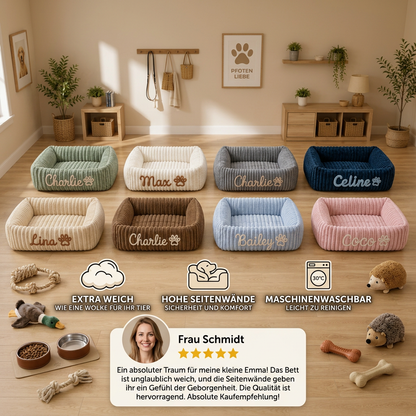 Personalisiertes, flauschiges Wolken-Hundebett mit weicher Umrandung