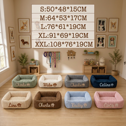 Personalisiertes, flauschiges Wolken-Hundebett mit weicher Umrandung