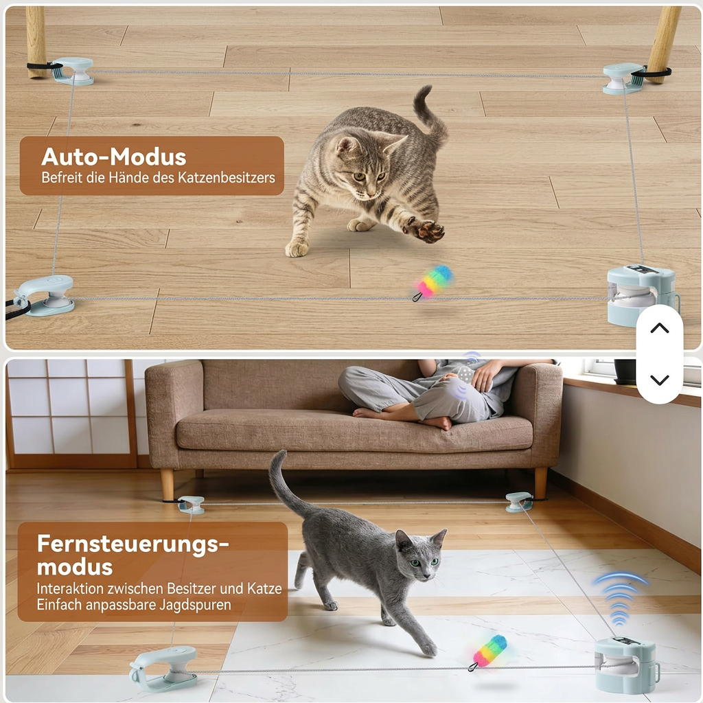 Automatisches Katzenspielzeug mit Laufbahn