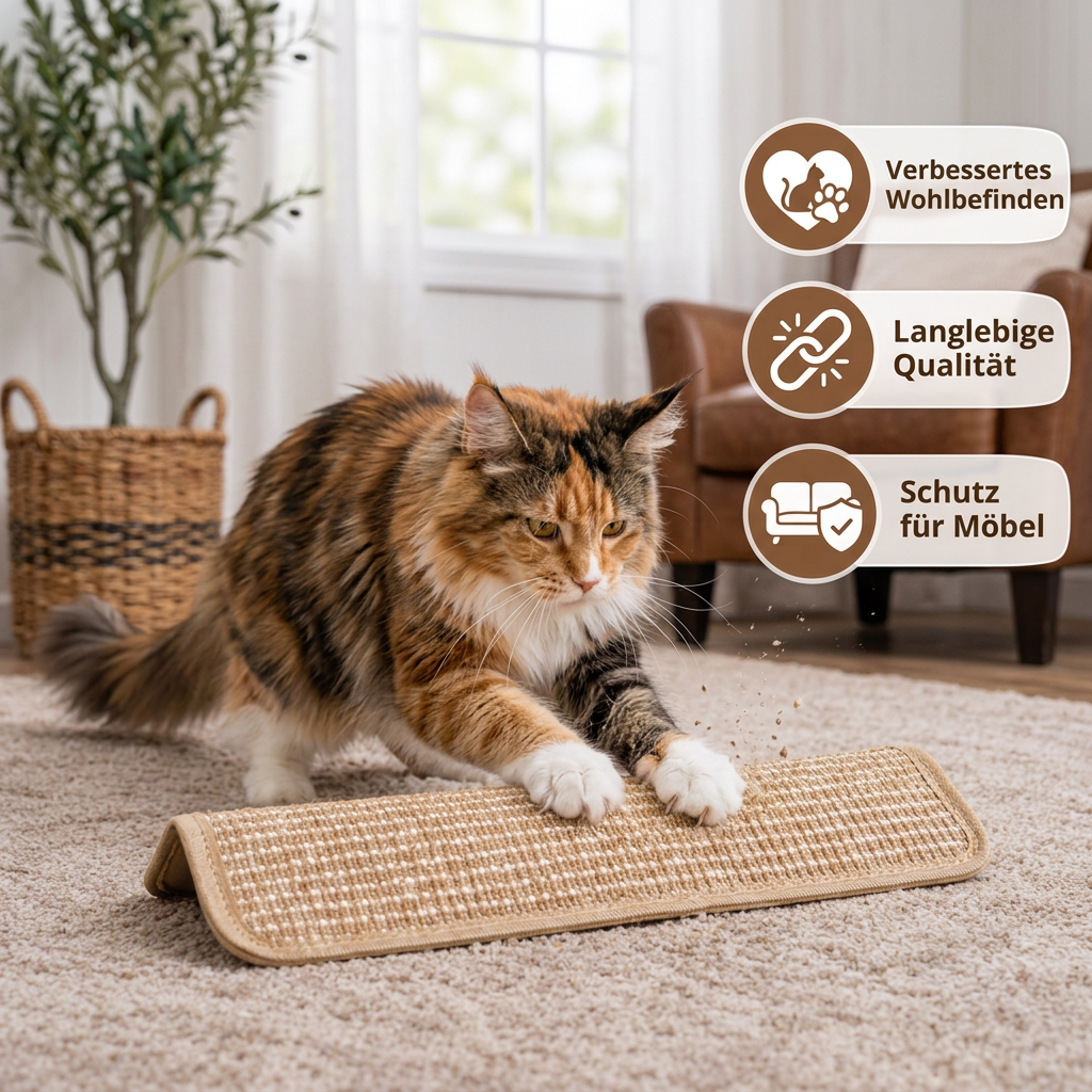 Natürliches Sisal-Katzenkissen & Kratzspielzeug mit Katzenminze – Kauspielzeug zur Zahnpflege