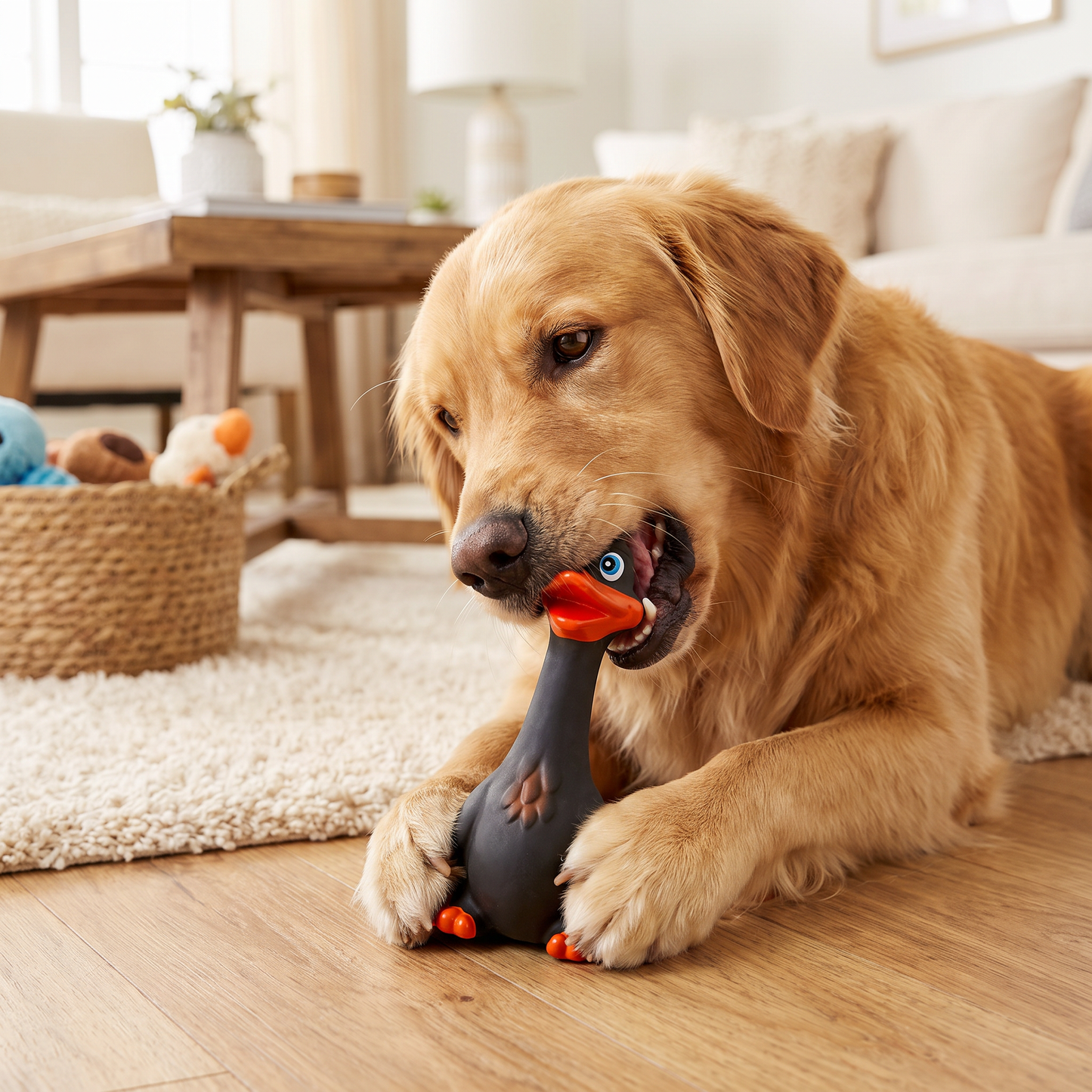 Robustes Hundekauspielzeug aus Naturlatex zur Zahnreinigung