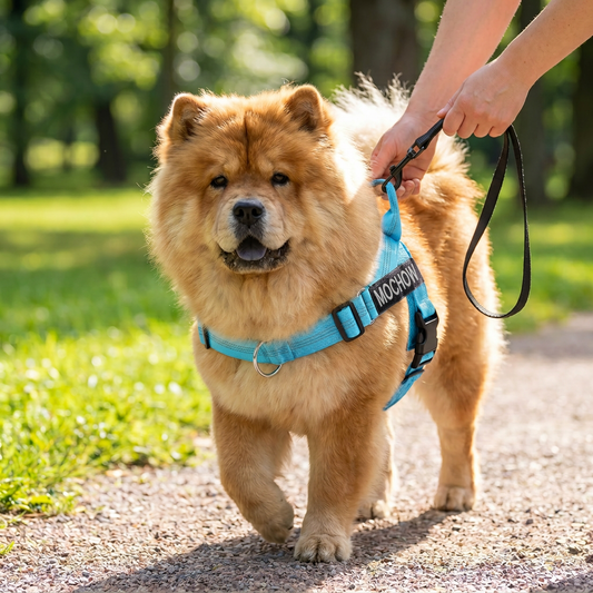 Individuell gestaltetes, reflektierendes No-Pull-Hundegeschirr mit personalisiertem Namensaufnäher
