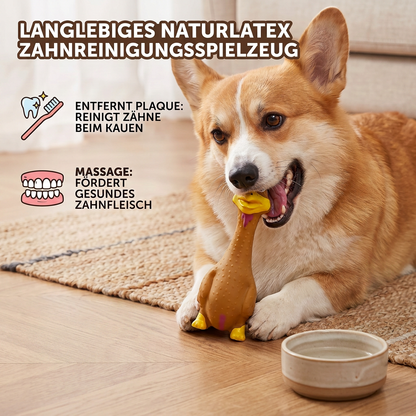 Robustes Hundekauspielzeug aus Naturlatex zur Zahnreinigung