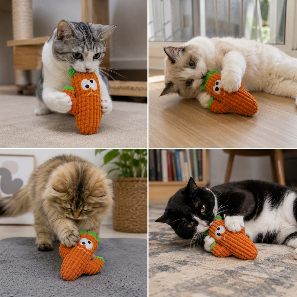 Mit Katzenminze gefülltes Kaktus-Zahnpflegespielzeug für Katzen