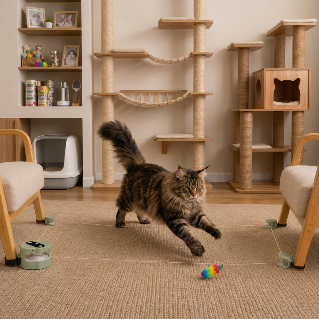 Automatisches Katzenspielzeug mit Laufbahn