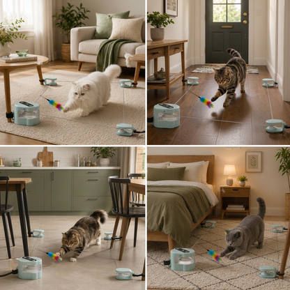 Automatisches Katzenspielzeug mit Laufbahn
