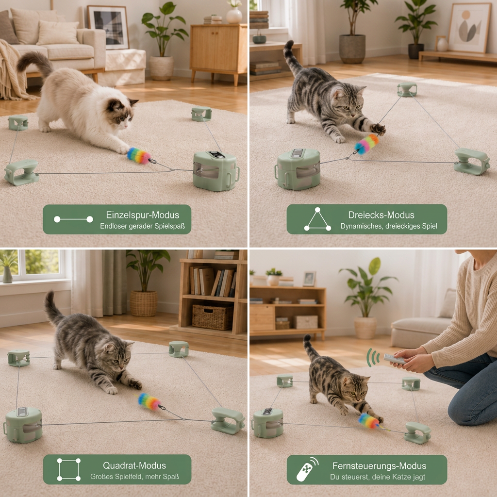 Automatisches Katzenspielzeug mit Laufbahn