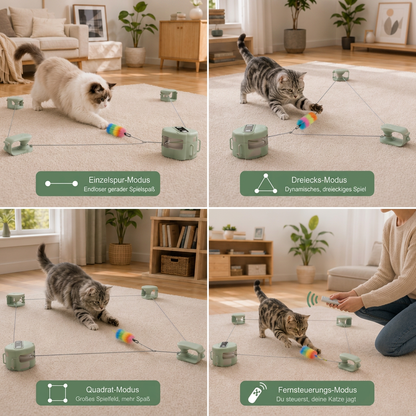 Automatisches Katzenspielzeug mit Laufbahn