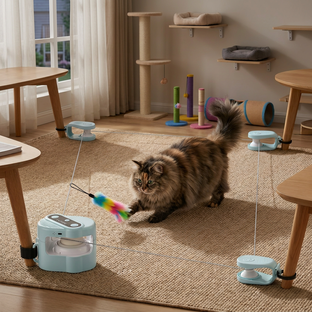 Automatisches Katzenspielzeug mit Laufbahn