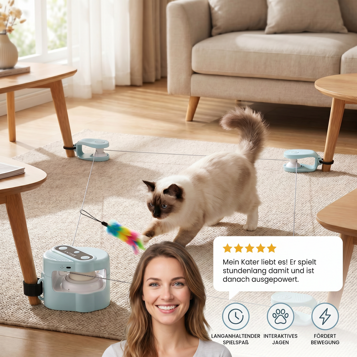 Automatisches Katzenspielzeug mit Laufbahn