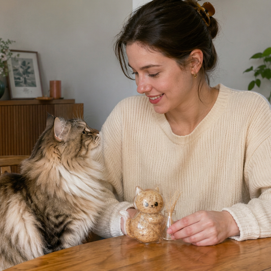 Katzenmagnet als Andenken an die Schnurrhaare – Erinnerung an Fell und Schnurrhaare