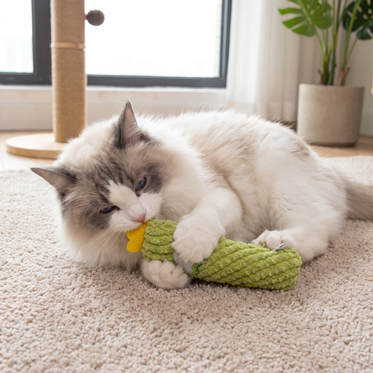 Mit Katzenminze gefülltes Kaktus-Zahnpflegespielzeug für Katzen