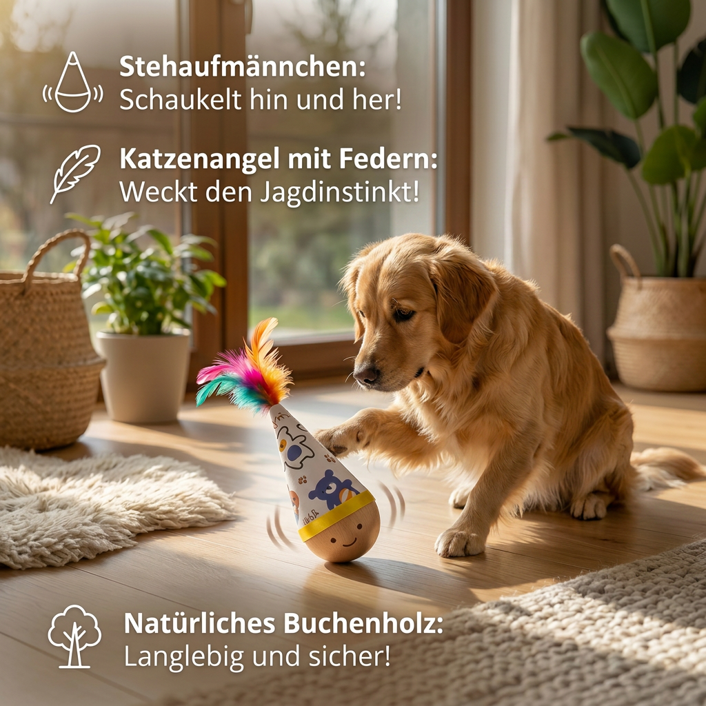 Roly-Poly-Spielzeug aus natürlichem Buchenholz