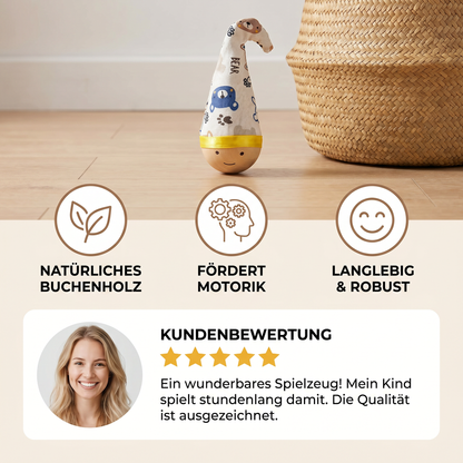Roly-Poly-Spielzeug aus natürlichem Buchenholz