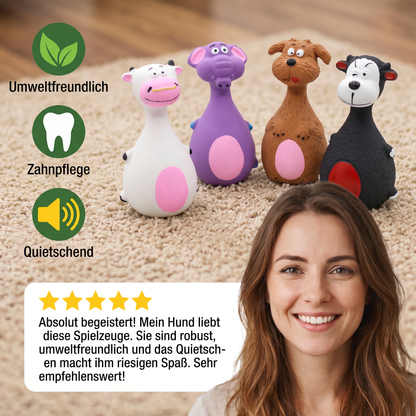 Robustes, umweltfreundliches Latex-Hundespielzeug mit Quietscher & Zahnpflege