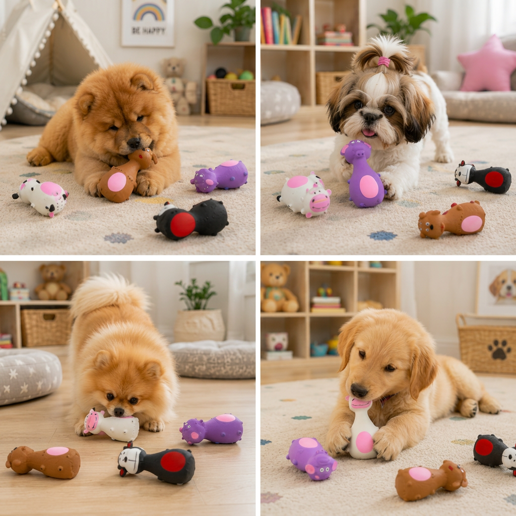 Robustes, umweltfreundliches Latex-Hundespielzeug mit Quietscher & Zahnpflege