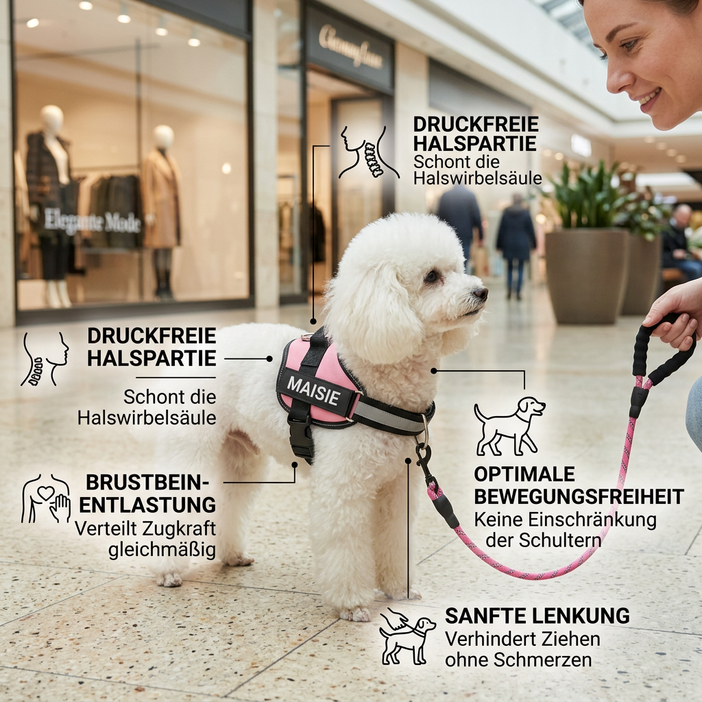 Personalisiertes Anti-Zug-Hundegeschirr mit vorderem D-Ring – zur Entlastung von Nacken und Schultern entwickelt