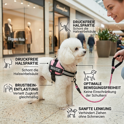 Personalisiertes Anti-Zug-Hundegeschirr mit vorderem D-Ring – zur Entlastung von Nacken und Schultern entwickelt