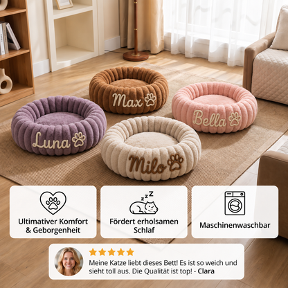 Personalisiertes Rundes flauschiges Katzenbett