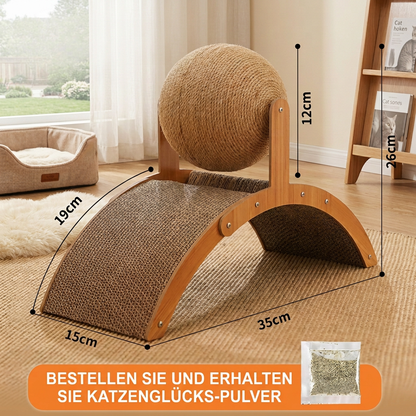Interaktiver Riesenrad-Katzenkratzer mit drehbarem Juteball