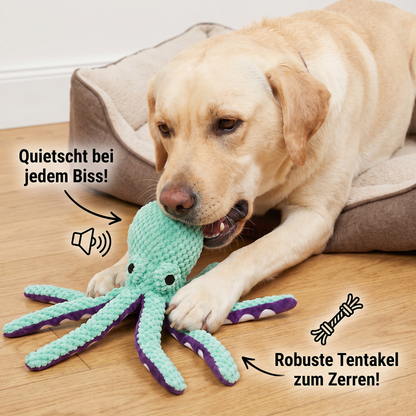 Großes Oktopus-Plüschspielzeug mit Quietscher für Hunde