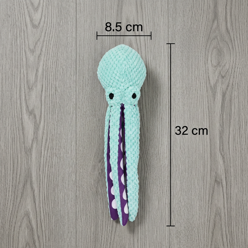 Großes Oktopus-Plüschspielzeug mit Quietscher für Hunde