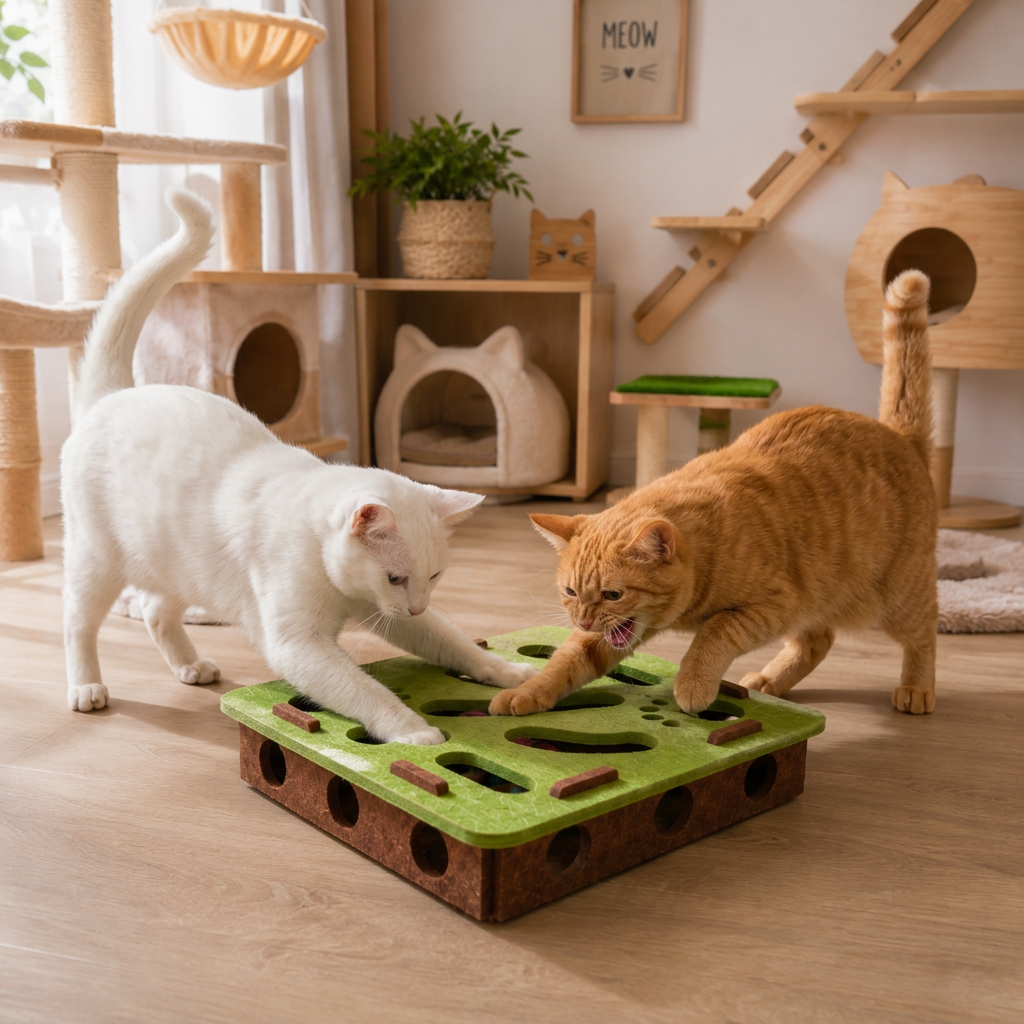 Interaktives Puzzle-Spielzeug aus Filz für Katzen