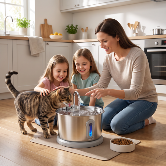 Intelligenter, antibakterieller Trinkbrunnen aus Edelstahl für Haustiere – 4 l, extrem leise, für eine bessere Flüssigkeitszufuhr und Gesundheit Ihres Haustieres