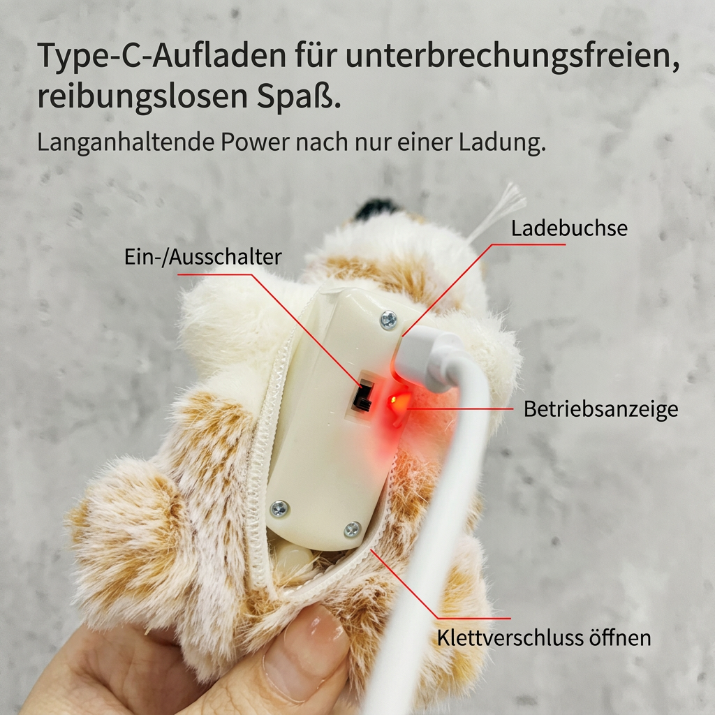 Katzenspielzeug Wackelschwanz-Maus