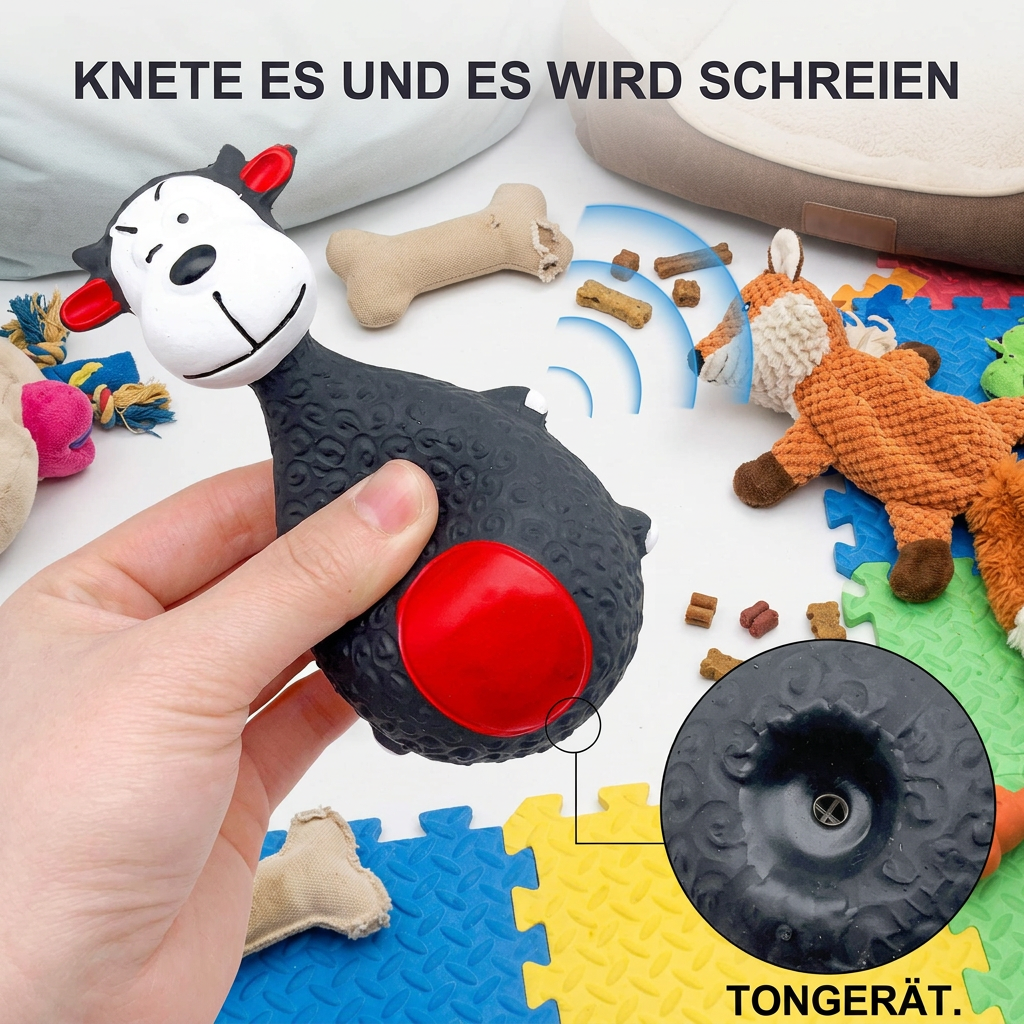 Robustes, umweltfreundliches Latex-Hundespielzeug mit Quietscher & Zahnpflege
