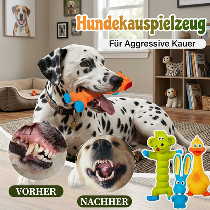 Robustes Hundekauspielzeug aus Naturlatex zur Zahnreinigung