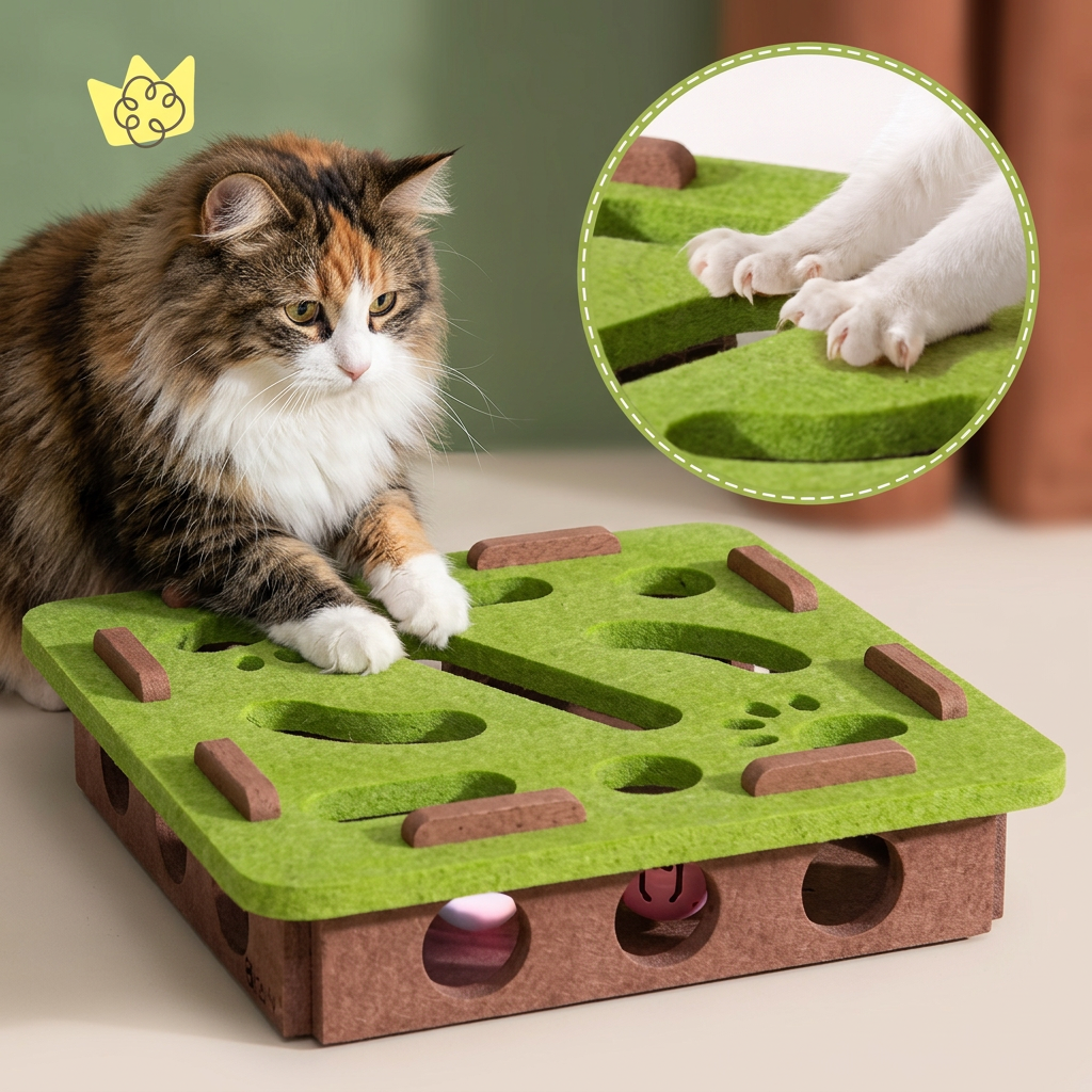 Interaktives Puzzle-Spielzeug aus Filz für Katzen