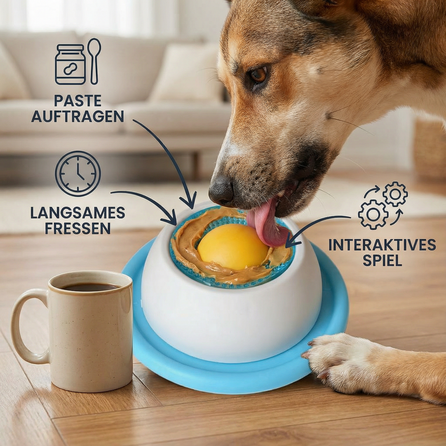 Interaktiver Leckspielzeug-Snackteller – Slow Feeder für Hunde
