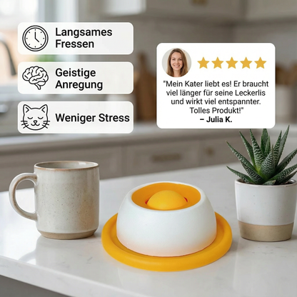 Interaktiver Leckspielzeug-Snackteller – Slow Feeder für Katzen