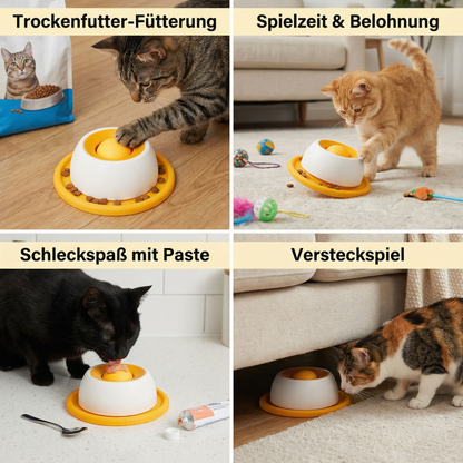 Interaktiver Leckspielzeug-Snackteller – Slow Feeder für Katzen
