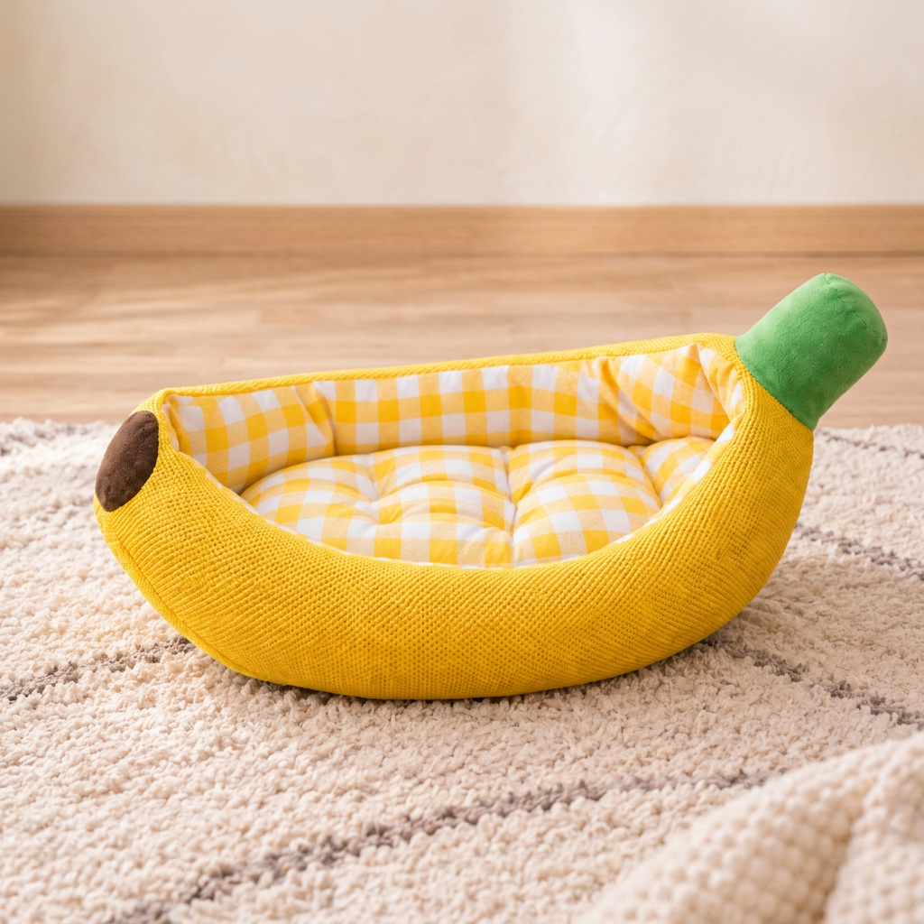 Bananenförmiges gemütliches Haustierbett für Hunde