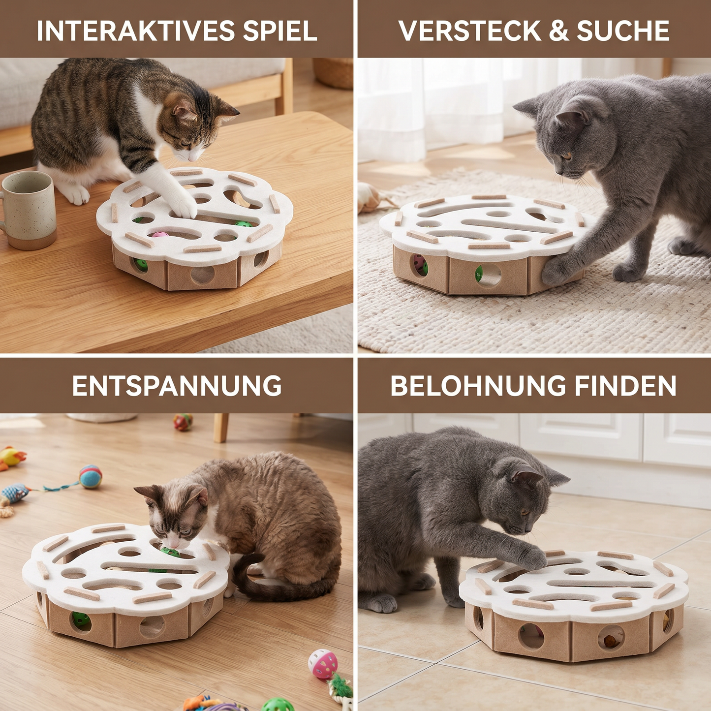 Interaktives Puzzle-Spielzeug aus Filz für Katzen