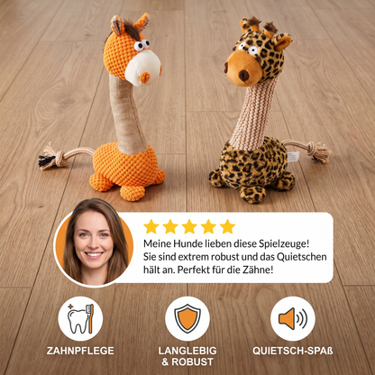 Robustes Plüsch-Hundespielzeug mit Baumwollseil, Quietscher und Zahnreinigungsfunktion