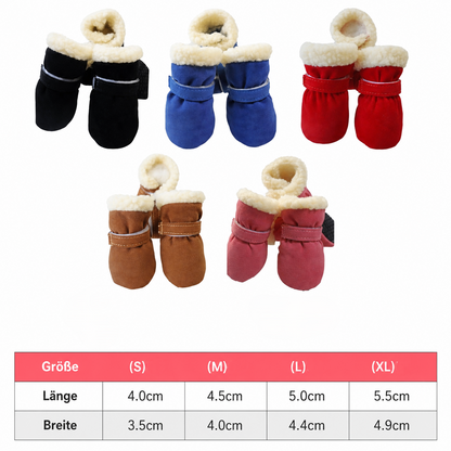Weiche Samt-Pfotenstiefel für Hunde – Warm & rutschfest