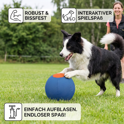 Aufblasbarer, bissfester Hüteball für Hunde – strapazierfähiges, interaktives Spielzeug zum Schieben und Hinterherjagen
