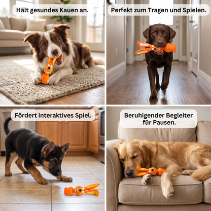 Robustes Hundekauspielzeug aus Naturlatex zur Zahnreinigung