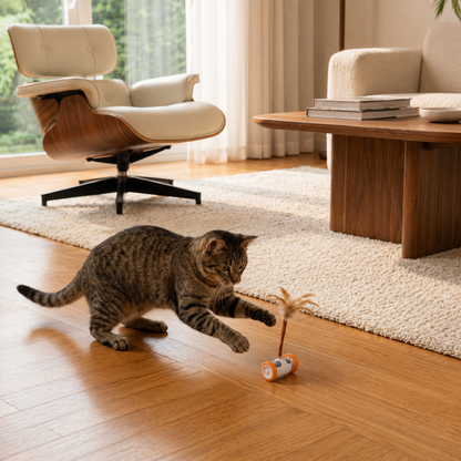 Selbstbewegendes Spielzeug mit Federn für Katzen