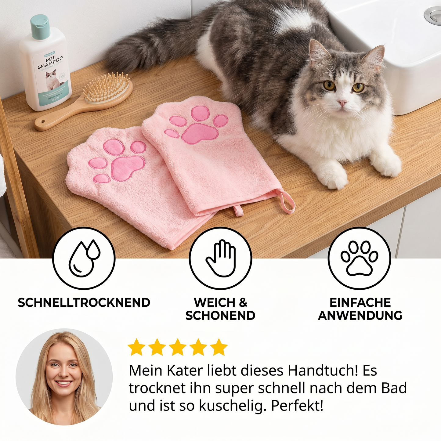 Schnelltrocknendes Handtuch für Haustiere