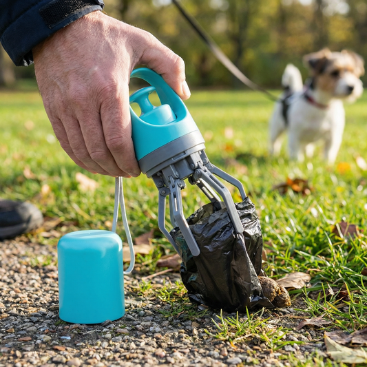 Praktische Kotgreifarm Hilfe mit Kotbeutel – Tragbares Outdoor-Set