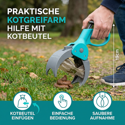 Praktische Kotgreifarm Hilfe mit Kotbeutel – Tragbares Outdoor-Set