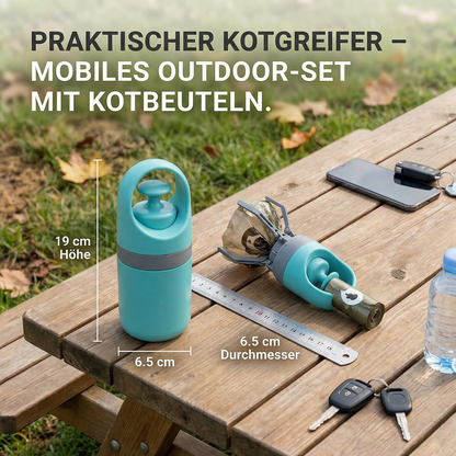 Praktische Kotgreifarm Hilfe mit Kotbeutel – Tragbares Outdoor-Set