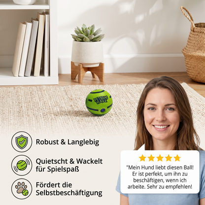 Interaktiver quietschender Wackelball für Hunde – strapazierfähiges Spielzeug zum Selbstspielen
