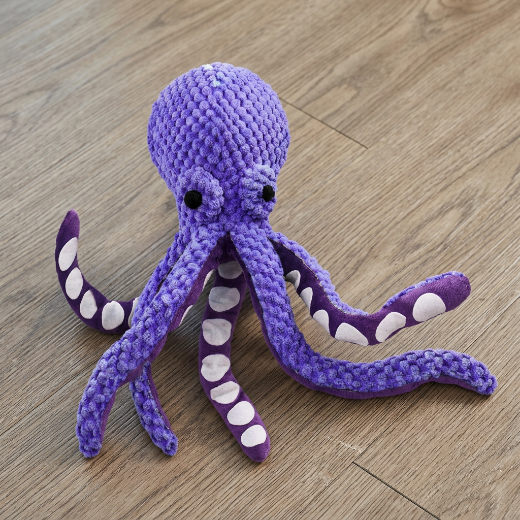 Großes Oktopus-Plüschspielzeug mit Quietscher für Hunde